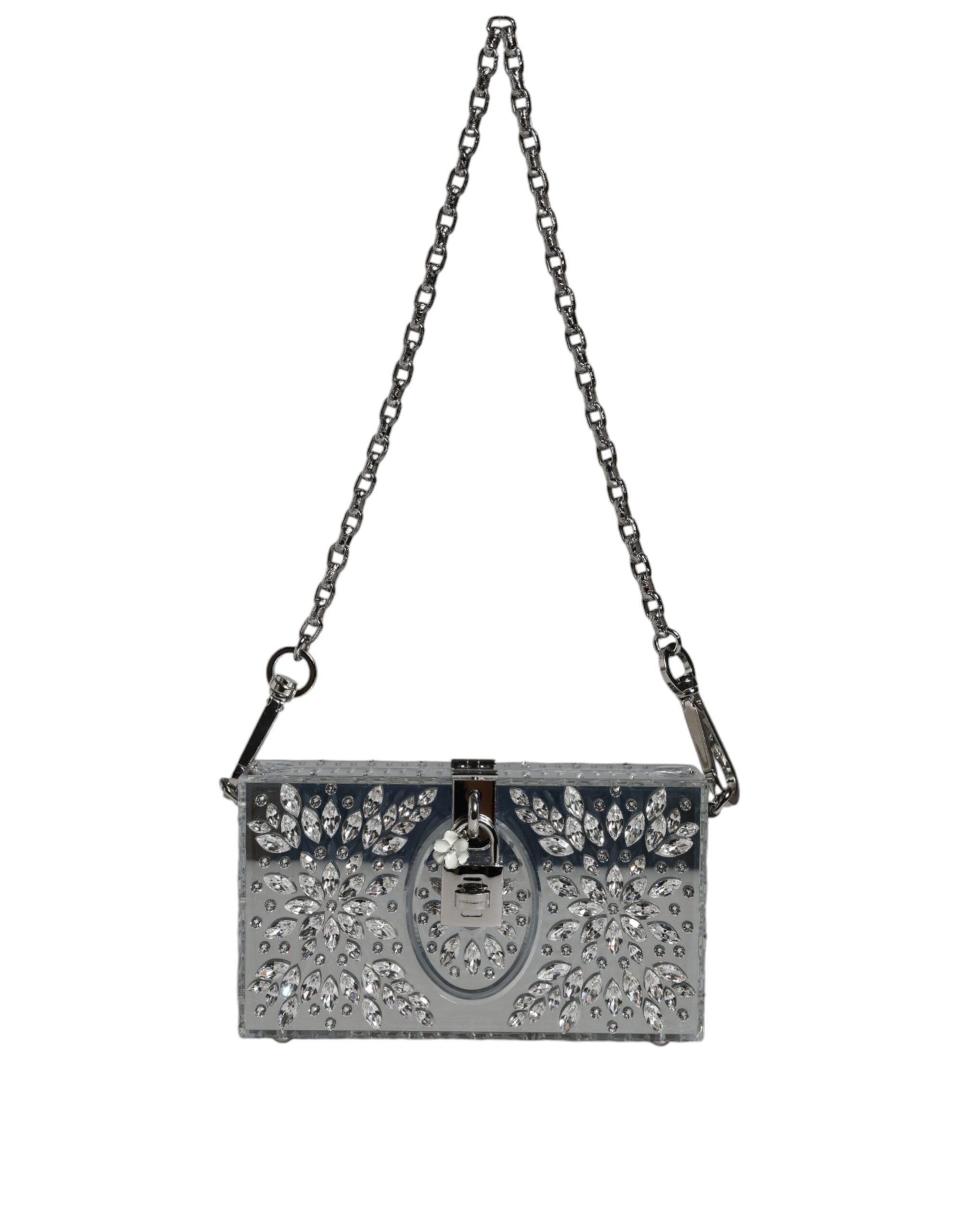Dolce & Gabbana Gümüş Pleksiglas El Çantası Mini Akşam Çantası